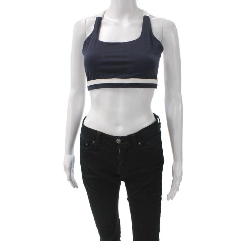 Splits 59 Womens Sports Bra Blue Colorblock Sleeveless Pullover Size S